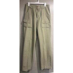 Mens Khaki cargo pants 100 % Cotton  Straight Leg Utility 32x34